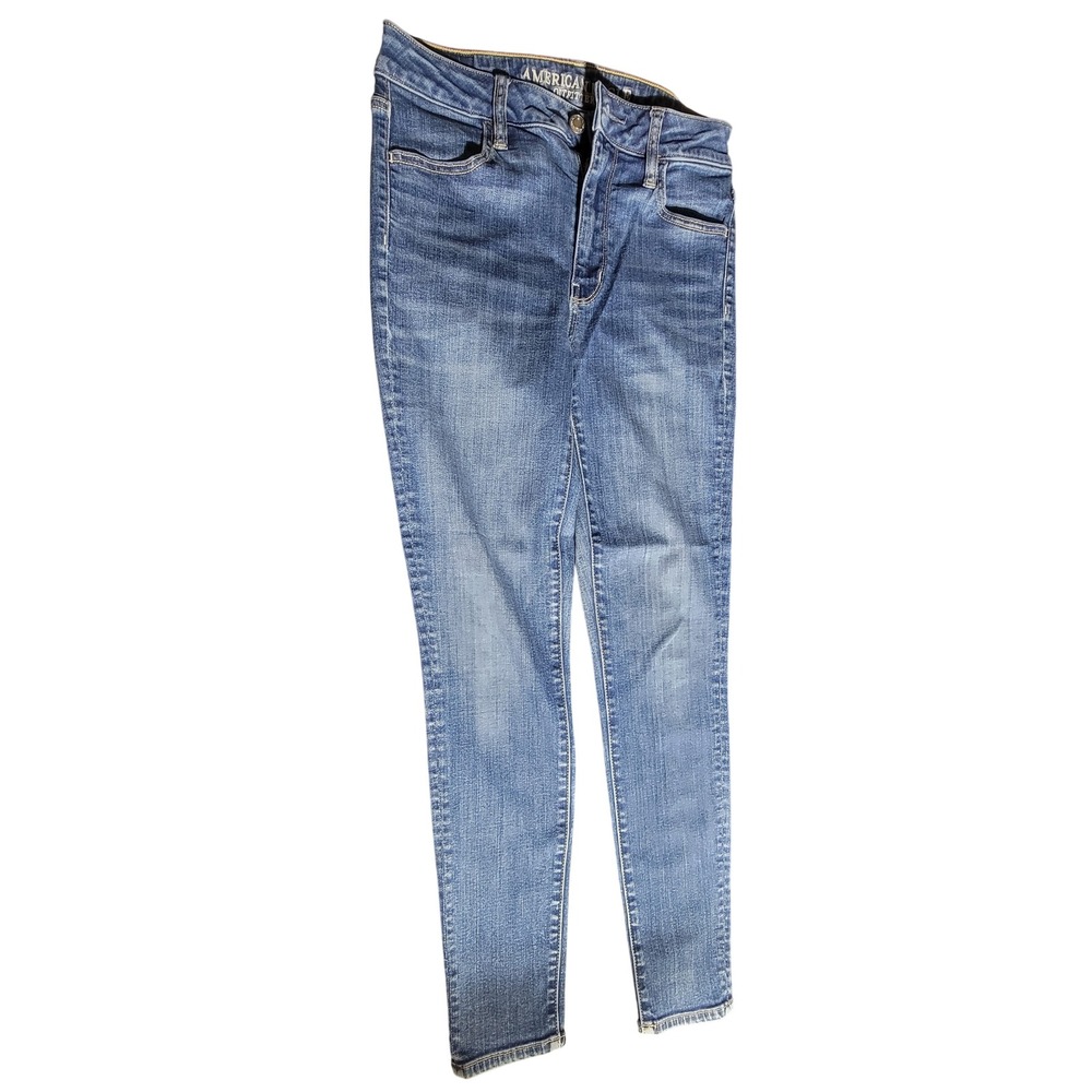 American Eagle Super Stretch Skinny Jeans Medium Wash Blue Size 2 Short